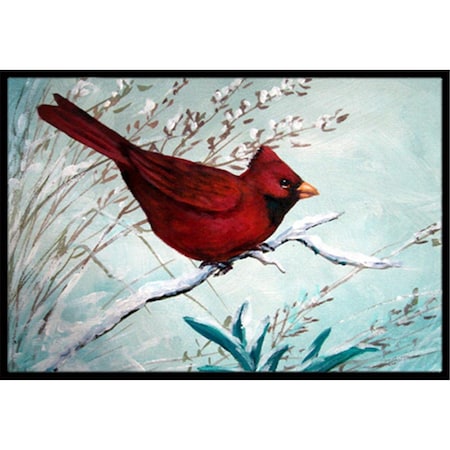 Jensendistributionservices Cardinal Winter Red Bird Indoor & Outdoor Mat, 18 x 27 in. MI2556401